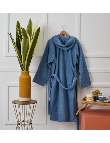 Μπουρνούζι με Κουκούλα Pure Cotton - Blue, Small