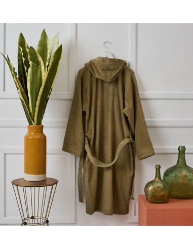 Μπουρνούζι με Κουκούλα Pure Cotton - Olive,...