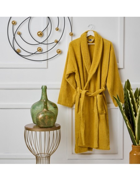 Μπουρνούζι με γιακά Pure Cotton - Yellow, Small