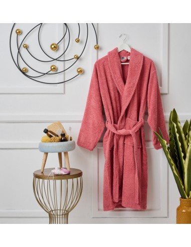 Μπουρνούζι με γιακά Pure Cotton - Rose Pink, Small