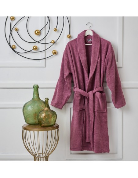 Μπουρνούζι με γιακά Pure Cotton - Dusty Purple, Small