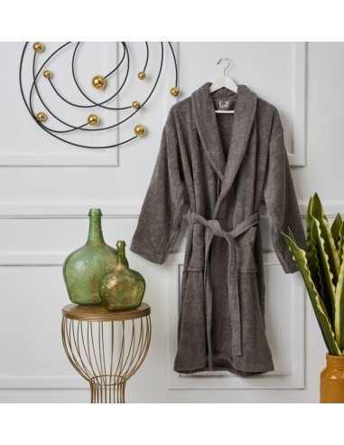 Μπουρνούζι με γιακά Pure Cotton - Grey, Extra...