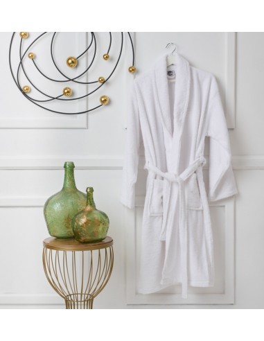 Μπουρνούζι με γιακά Pure Cotton - White, Extra...