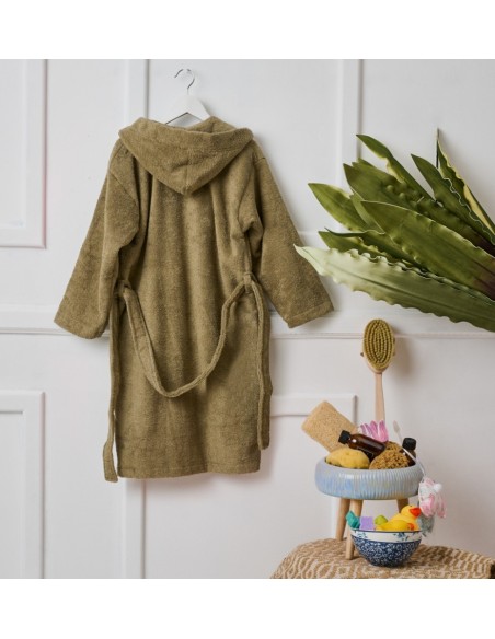 Νέο Μπουρνούζι με Κουκούλα Beauty Line - Khaki Army, 8-10 ετών