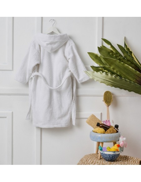 Νέο Μπουρνούζι με Κουκούλα Beauty Line - White, 8-10 ετών