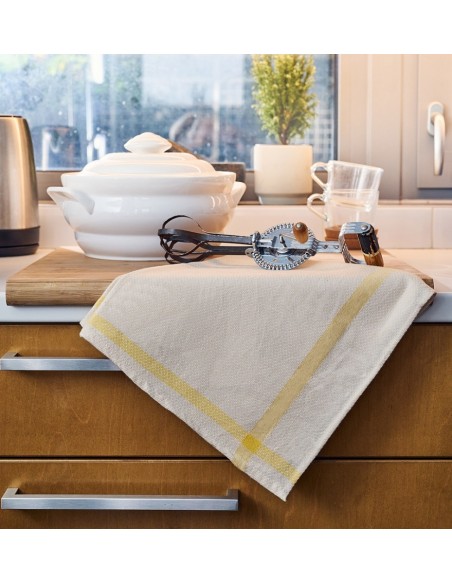 Πετσέτα Κουζίνας Ζακάρ Πικέ Dry - Beige - Yellow