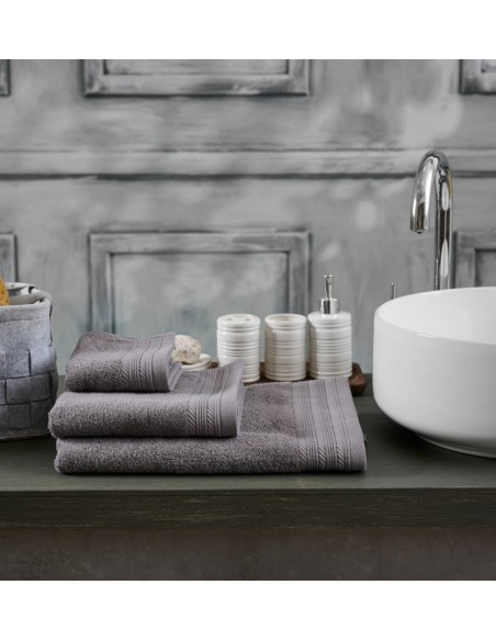 Πετσέτα Μονόχρωμη New Cotton Series - Grey, Προσώπου 50x90