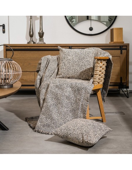 Ριχτάρι Καναπέ Chenille ANI Beige-Black - Beige - Black, Διθέσιο (180x250)