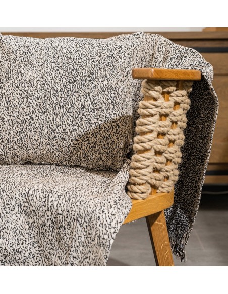 Ριχτάρι Καναπέ Chenille ANI Beige-Black - Beige - Black, Διθέσιο (180x250)