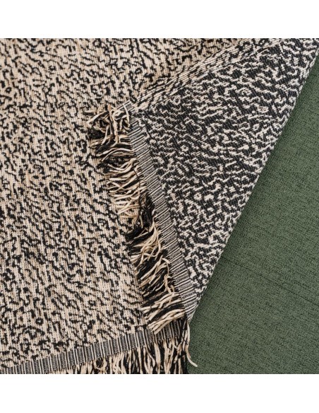 Ριχτάρι Καναπέ Chenille ANI Beige-Black - Beige - Black, Τριθέσιο (180x300)