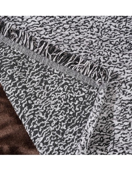 Ριχτάρι Καναπέ Chenille ANI Silver - Black - Silver - Black, Μονοθέσιο (180x180)