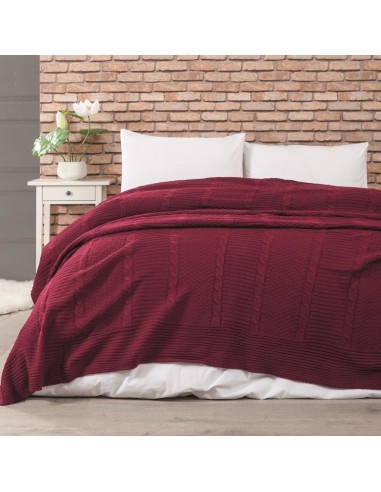 Κουβέρτα Πλεκτή Edenhill - Burgundy, Υπέρδιπλο...