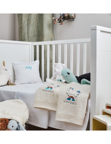 Πετσέτες Σετ με Κέντημα Unicorn Blue -...