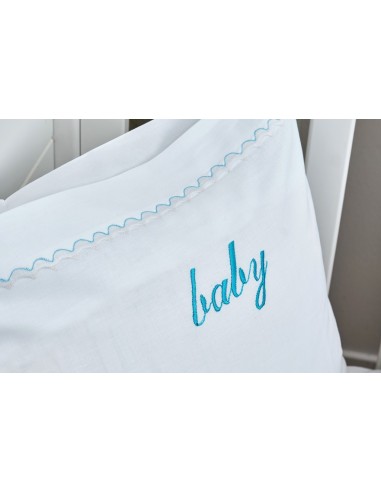 Σεντόνια Σετ Λευκό με Kέντημα Giraffe Blue -...