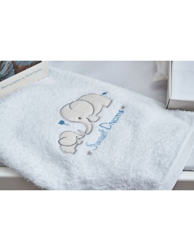 Πετσέτες Σετ με κέντημα Elephant Blue -...