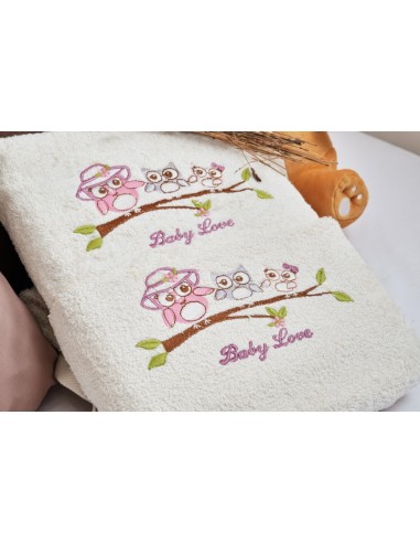 Πετσέτες Σετ με κέντημα Baloon Pink - 75x150