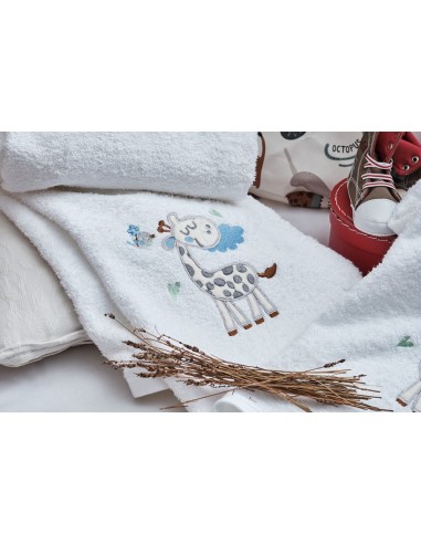 Πετσέτες Σετ με κέντημα Giraffe Blue -...