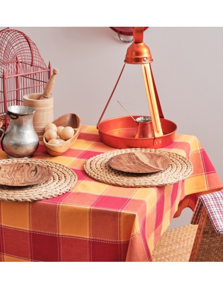 Τραπεζομάντηλα Νηματοβαφή Κουζίνας Summer - Red, 140x140cm