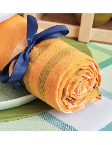 Τραπεζομάντηλα Νηματοβαφή Κουζίνας Cute - Orange, 140x140cm