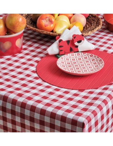 Τραπεζομάντηλα Κουζίνας Checkered - Bordo,...