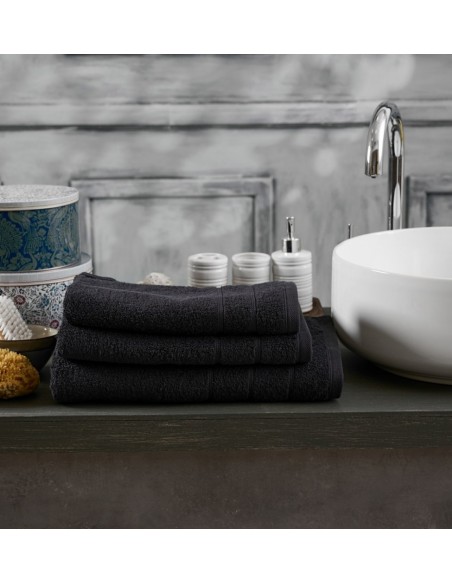 Πετσέτα Μονόχρωμη Lovable - Black, Προσώπου 50x100