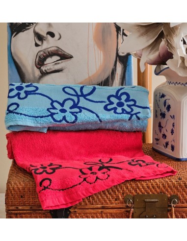 Πετσέτες Set Ζακάρ -Μπορντούρα Floral - Blue,...