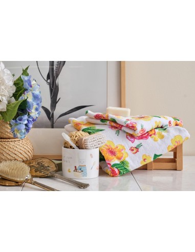 Πετσέτα Τυπωμένη Βελούρ Garden - Blue, Σώματος...