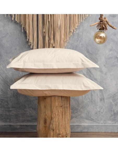 Μαξιλαροθήκες Μονόχρωμες Melody - Ivory, 50x70+5 cm Oxford