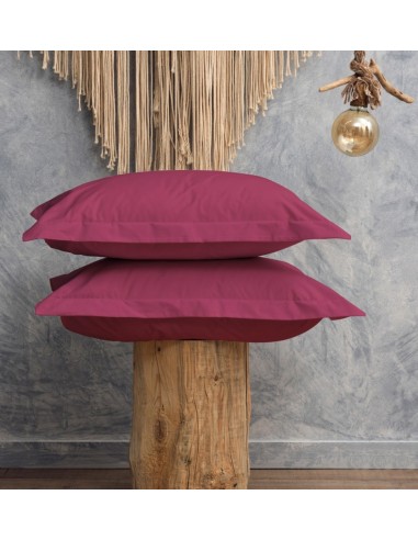 Μαξιλαροθήκες Μονόχρωμες Melody - Plum, 50x70+5...