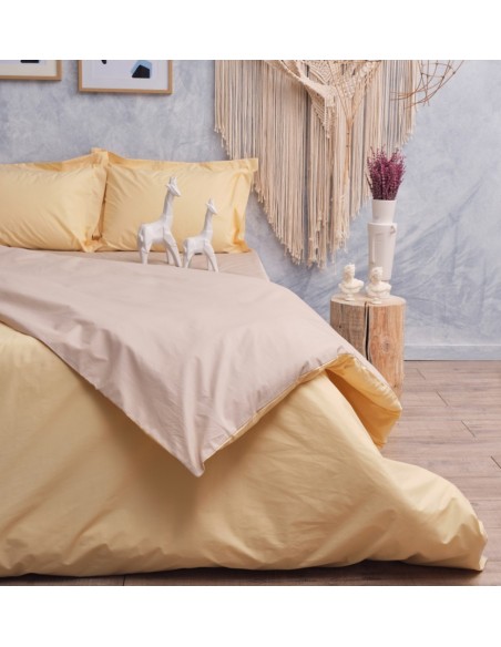 Σεντόνια Μονόχρωμα Melody - Beige, Λάστιχο (105x200+32)
