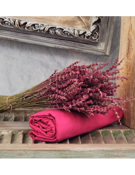 Σεντόνια Μονόχρωμα Λάστιχο Angel - Fuschia, Ημίδιπλo λάστιχο (120x200+25)