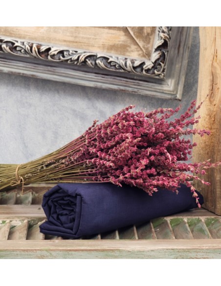 Σεντόνια Μονόχρωμα Λάστιχο Angel - Navy Blue, Μονό λάστιχο (105x200+25)