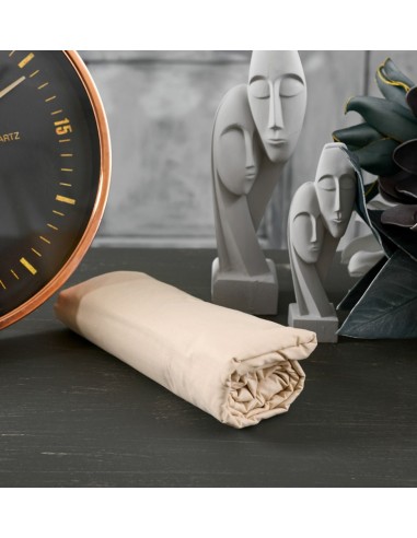 Σεντόνια Μονόχρωμα Λάστιχο Angel - Beige, Διπλό...