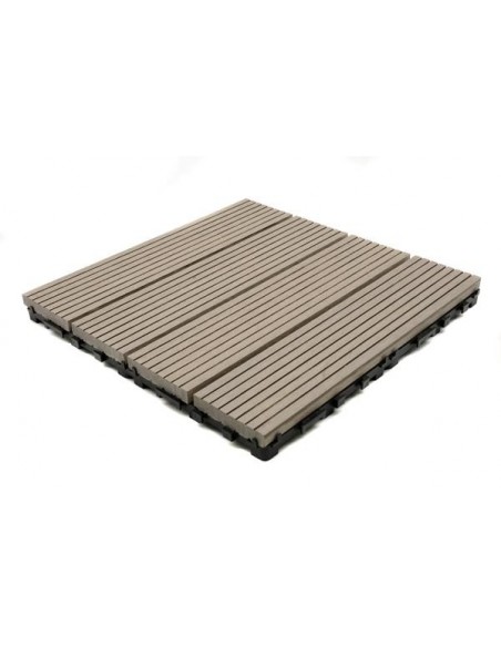 DECK-WPC ΠΛΑΚΑΚΙ ΔΑΠΕΔΟΥ 12mm 30Χ30 L.GREY 180