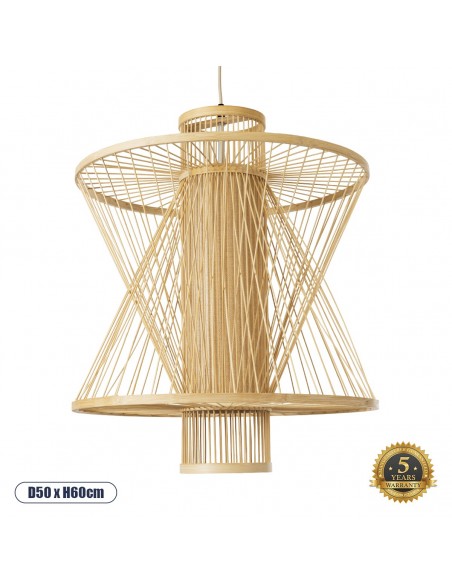 GloboStar® HIBISCUS 01931 Boho Κρεμαστό Φωτιστικό Πλέγμα...