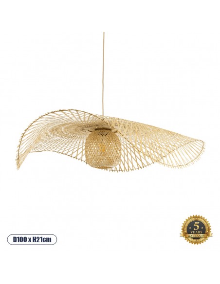 GloboStar® CINNABAR 01838 Boho Κρεμαστό Φωτιστικό Πλέγμα...