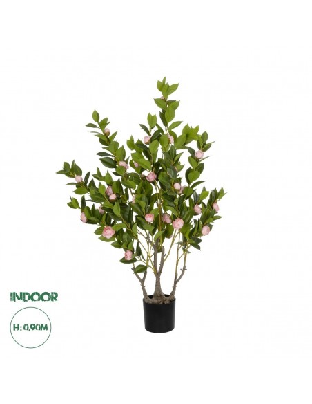 GloboStar® Artificial Garden CAMELIA 21115 Τεχνητό Διακοσμητικό Δέντρο Καμέλια Μ50 x Π30 x Υ90cm