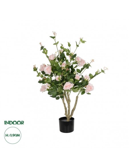 GloboStar® Artificial Garden LIGHT PINK ROSES 21071 Τεχνητό Διακοσμητικό Δέντρο Τριανταφυλλιά Μ50 x Π50 x Υ90cm