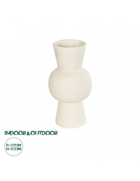 GloboStar® Artificial Garden BANGKOK 21274 Διακοσμητικό Κεραμικό Βάζο Μπεζ Μ12.5 x Π12.5 x Υ23cm