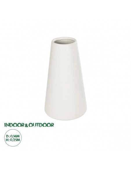 GloboStar® Artificial Garden CONSOLI 21287 Διακοσμητικό Κεραμικό Βάζο Μπεζ Μ14 x Π14 x Υ25cm