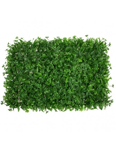 GloboStar® 78411 Artificial - Συνθετικό Τεχνητό Διακοσμητικό Πάνελ Φυλλωσιάς - Κάθετος Κήπος Τριφύλλι - Νάνος Φτέρη Πράσινο Μ60 x Υ40 x Π8cm