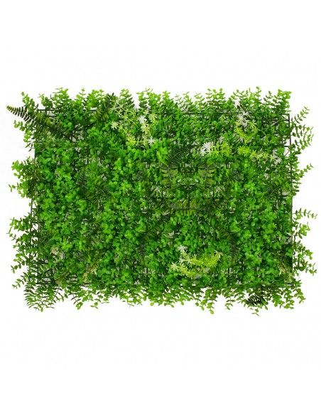 GloboStar® 78412 Artificial - Συνθετικό Τεχνητό Διακοσμητικό Πάνελ Φυλλωσιάς - Κάθετος Κήπος Καυκάσιο Πυξάρι - Φτέρη - Tokyo sun Πράσινο Μ60 x Υ40 x Π9cm