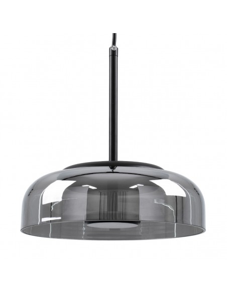 GloboStar® CHARLOTTE 00743 Μοντέρνο Κρεμαστό Φωτιστικό Καμπάνα CREE LED 5W 500lm 180° AC 85-265V IP20 Θερμό Λευκό 2700K Ασημί Γυαλί με Μαύρο Μέταλλο Μ23 x Π23 x Υ23cm - 2 Xρόνια Εγγύηση