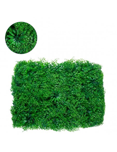 GloboStar® 78435 Artificial - Συνθετικό Τεχνητό Διακοσμητικό Πάνελ Φυλλωσιάς - Κάθετος Κήπος Φύλλα Αγγελικής - Πράσινο Μ60 x Υ50 x Π8cm