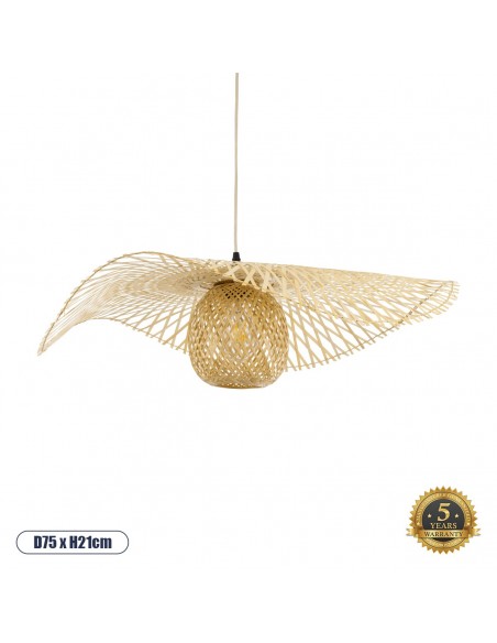 GloboStar® CINNABAR 01837 Boho Κρεμαστό Φωτιστικό Πλέγμα...