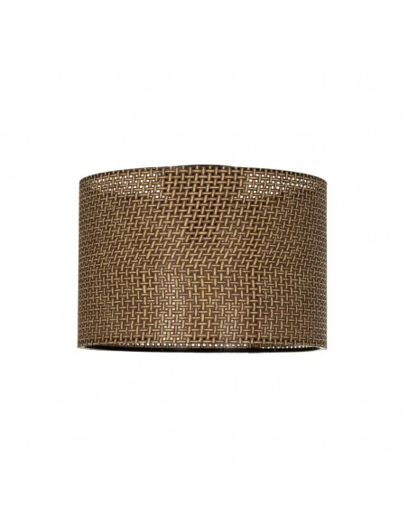 GloboStar® CILIO 203-0151 Μοντέρνο Φωτιστικό Οροφής Καπέλο Μονόφωτο 1 x E27 IP20 Καφέ Διάτρητο Ύφασμα - Μ30 x Π30 x Υ21cm