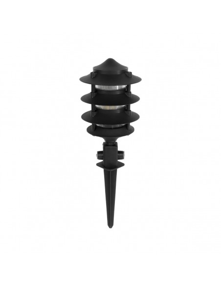 GloboStar® LANTERNA 203-0242 Μοντέρνο Καρφωτό Φωτιστικό Φαναράκι Μονόφωτο 1 x E27 IP44 Μαύρο & Διάφανο Πλαστικό - Μ17 x Π17 x Υ80cm