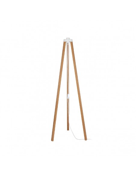 GloboStar® TRIPOD 203-0260 Μοντέρνο Επιδαπέδιο Φωτιστικό Μονόφωτο 1 x E27 IP20 Μπέζ Ξύλο - Μ38 x Π38 x Υ120cm