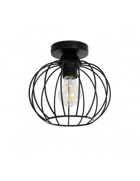 GLOBOSTAR® BITUIN 201-0116 Μοντέρνο Φωτιστικό Οροφής με Ντουί 1 x E27 AC 220-240V IP20 - Μαύρο - Μ21 x Π21 x Υ18cm