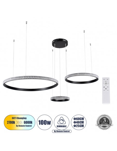 GLOBOSTAR® DIAMOND TRIO 61142 Μοντέρνο Κρεμαστό Φωτιστικό...